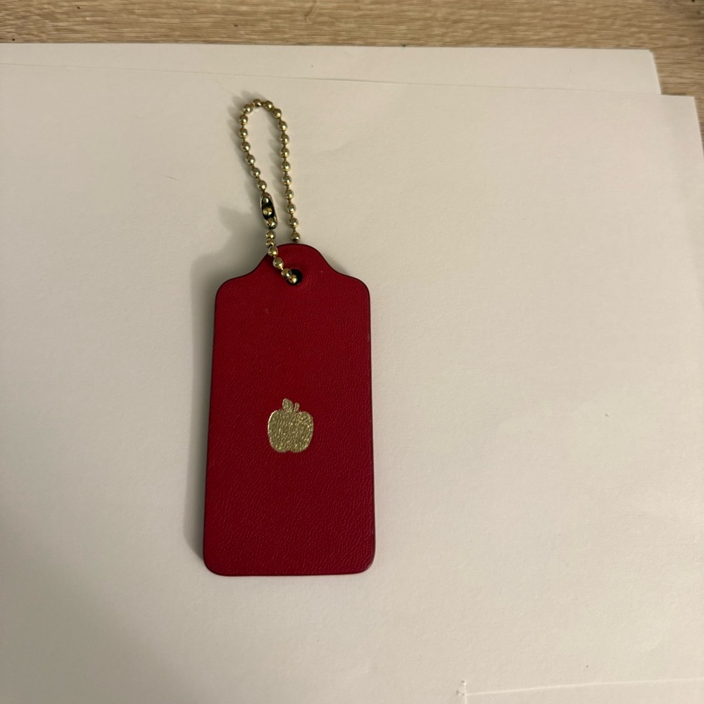 Large custom embossed Coach hang tag